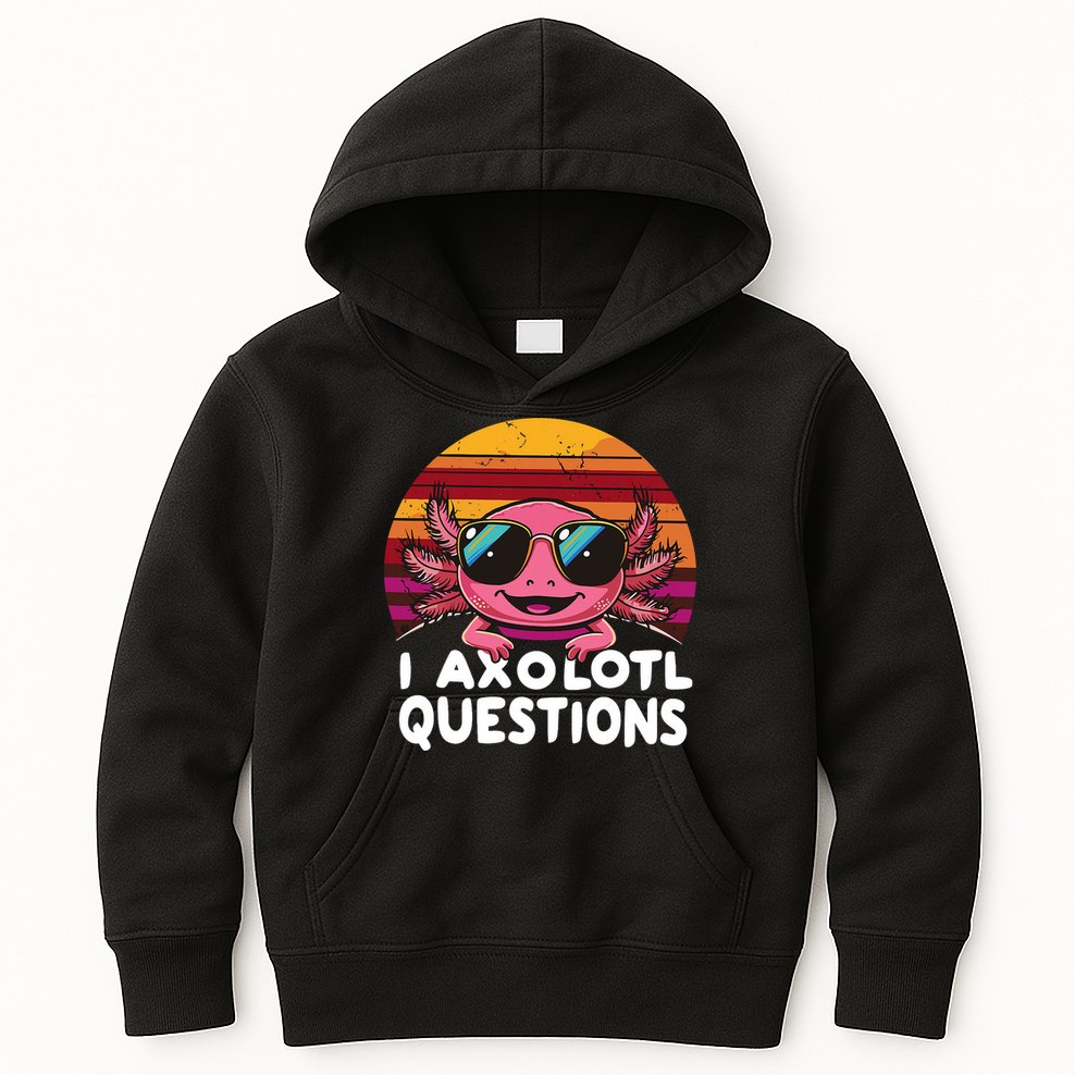 Axolotl Questions Anime Kawaii Axolotl Kids Hoodie