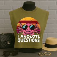 Axolotl Questions Anime Kawaii Axolotl Garment-Dyed Women's Muscle Tee