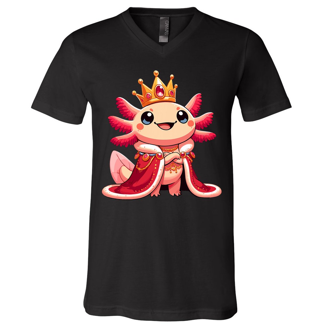 Axolotl Queen Anime Cute Kawaii Axolotl V-Neck T-Shirt