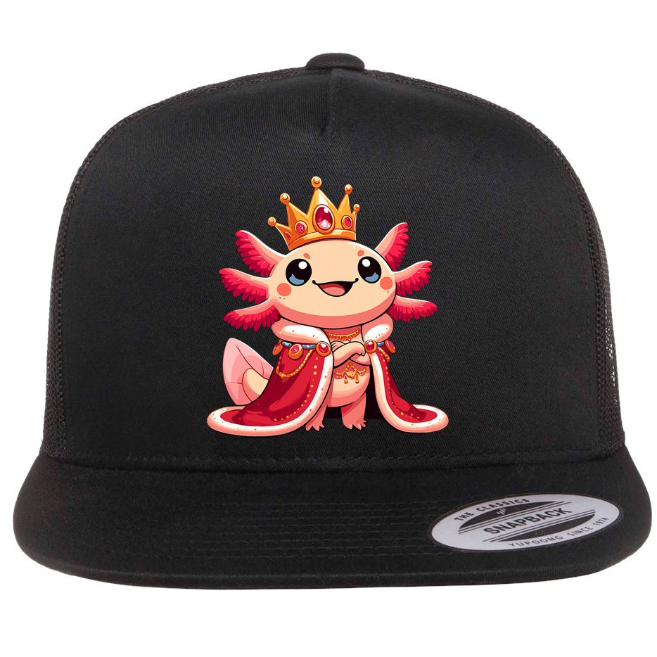 Axolotl Queen Anime Cute Kawaii Axolotl Flat Bill Trucker Hat