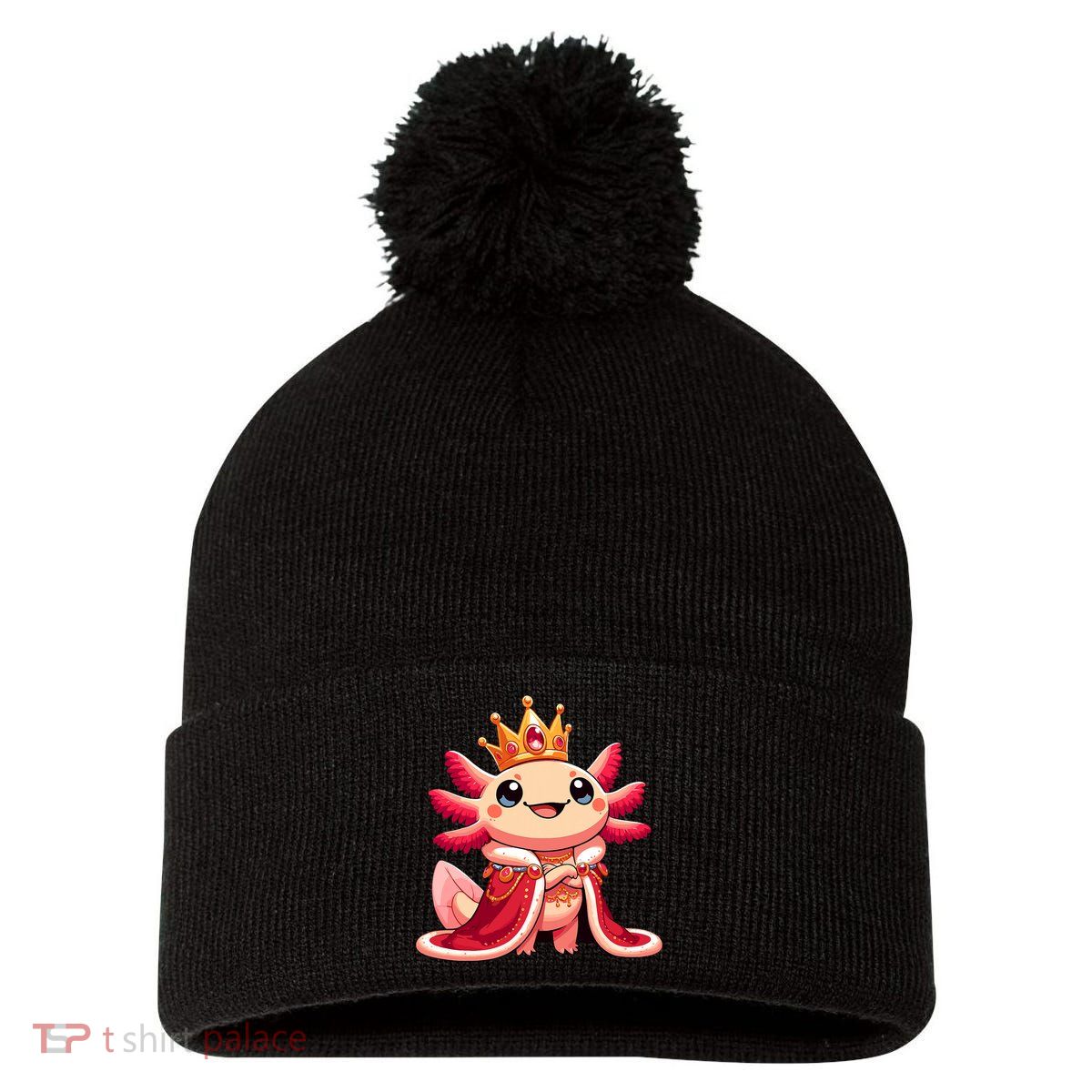Axolotl Queen Anime Cute Kawaii Axolotl Pom Pom 12in Knit Beanie