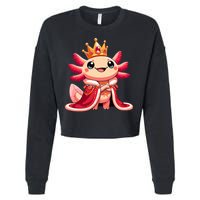 Axolotl Queen Anime Cute Kawaii Axolotl Cropped Pullover Crew