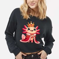 Axolotl Queen Anime Cute Kawaii Axolotl Cropped Pullover Crew