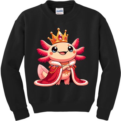 Axolotl Queen Anime Cute Kawaii Axolotl Kids Sweatshirt