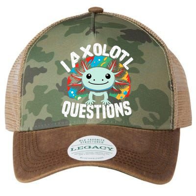 Axolotl Questions Anime Cute Kawaii Axolotl Legacy Tie Dye Trucker Hat