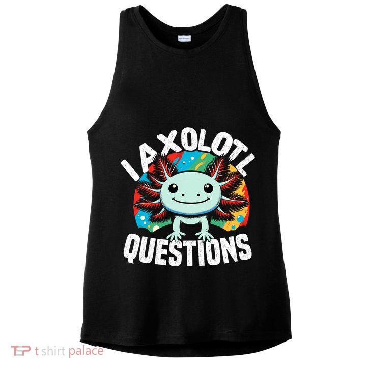 Axolotl Questions Anime Cute Kawaii Axolotl Ladies PosiCharge Tri-Blend Wicking Tank