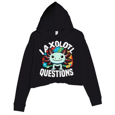 Axolotl Questions Anime Cute Kawaii Axolotl Crop Fleece Hoodie