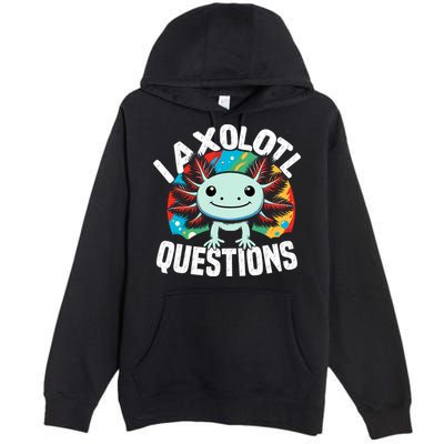 Axolotl Questions Anime Cute Kawaii Axolotl Premium Pullover Hoodie