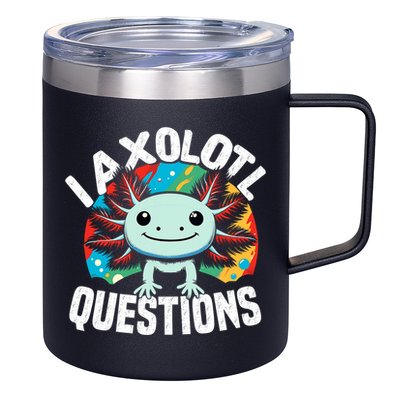 Axolotl Questions Anime Cute Kawaii Axolotl 12oz Stainless Steel Coffee Mug