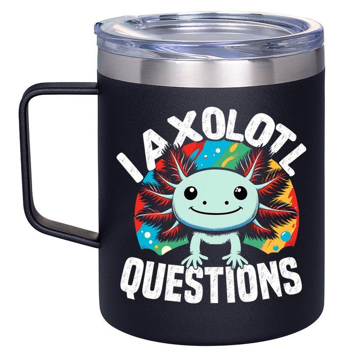 Axolotl Questions Anime Cute Kawaii Axolotl 12oz Stainless Steel Coffee Mug