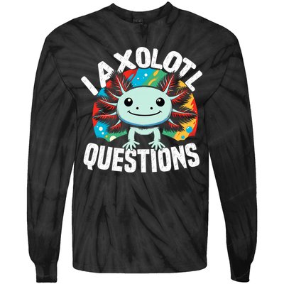 Axolotl Questions Anime Cute Kawaii Axolotl Tie-Dye Long Sleeve Shirt