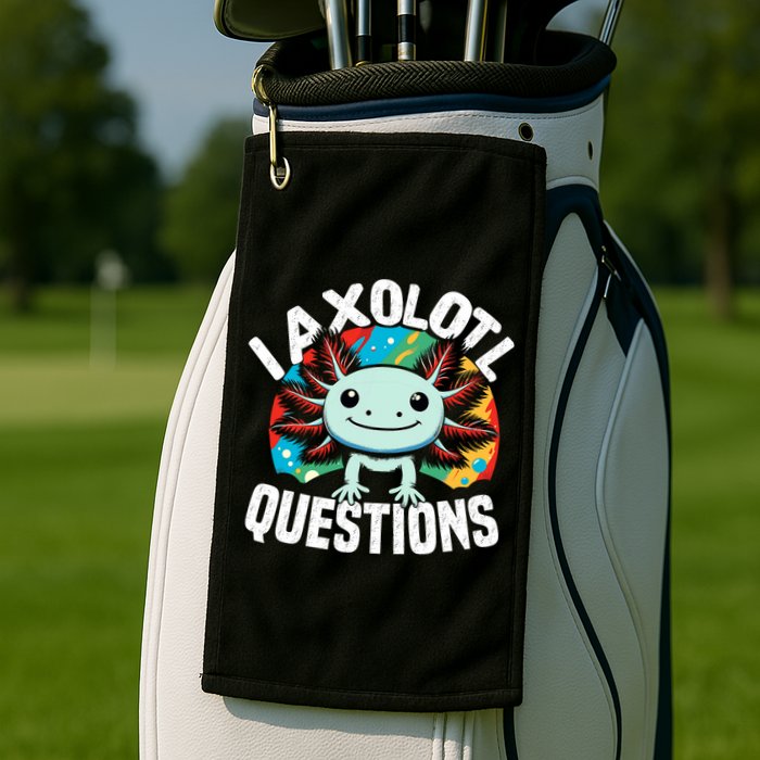 Axolotl Questions Anime Cute Kawaii Axolotl Golf Towel