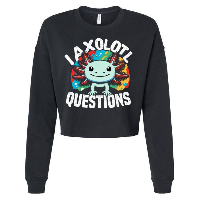 Axolotl Questions Anime Cute Kawaii Axolotl Cropped Pullover Crew