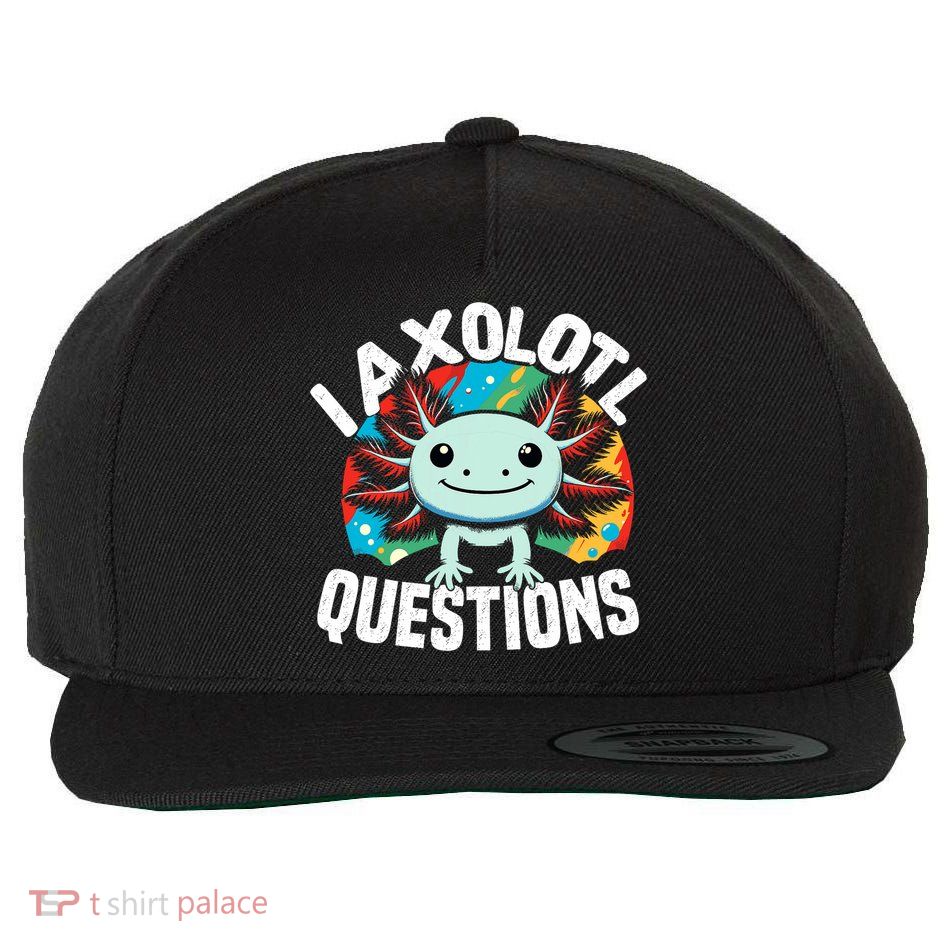 Axolotl Questions Anime Cute Kawaii Axolotl Wool Snapback Cap