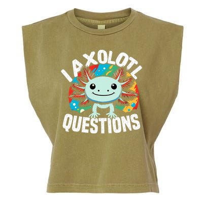 Axolotl Questions Anime Cute Kawaii Axolotl Garment-Dyed Women's Muscle Tee