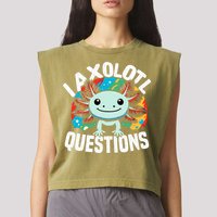 Axolotl Questions Anime Cute Kawaii Axolotl Garment-Dyed Women's Muscle Tee