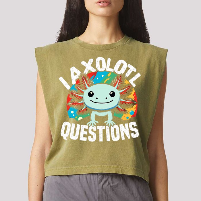 Axolotl Questions Anime Cute Kawaii Axolotl Garment-Dyed Women's Muscle Tee