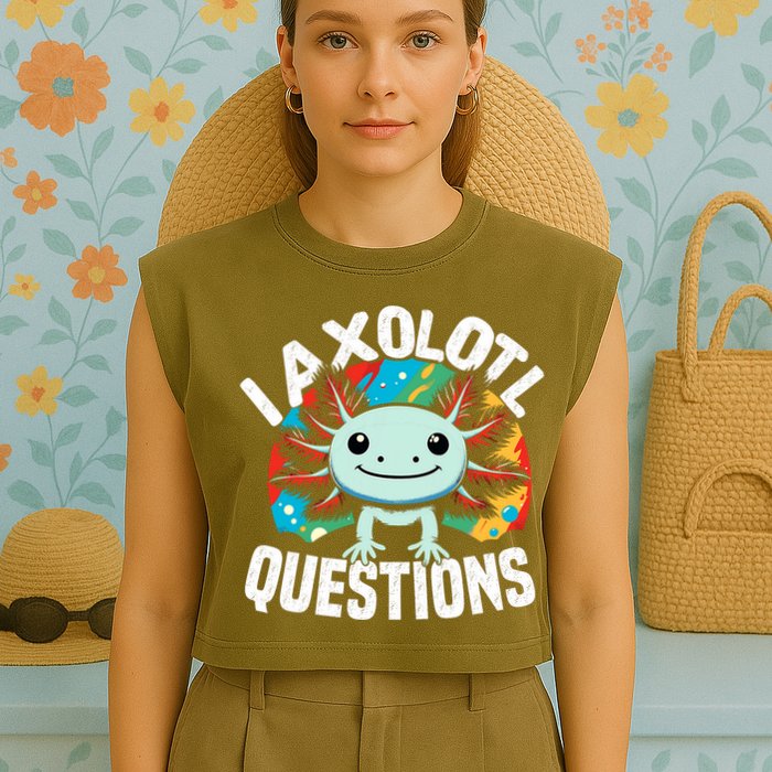Axolotl Questions Anime Cute Kawaii Axolotl Garment-Dyed Women's Muscle Tee