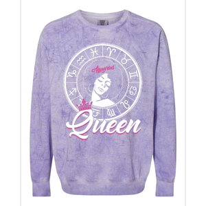 Aquarius Queen Are Born In January 20 To February 18 Gift Colorblast Crewneck Sweatshirt