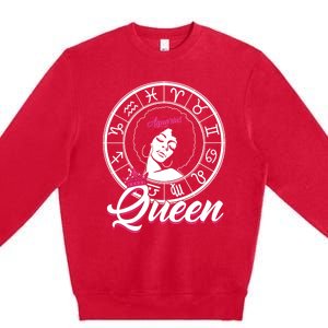 Aquarius Queen Are Born In January 20 To February 18 Gift Premium Crewneck Sweatshirt