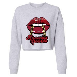 Aquarius Queen Astrology Zodiac Gift Cropped Pullover Crew