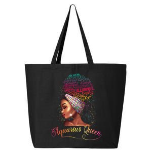 Aquarius Queen Afro Wo January February Melanin Birthday 25L Jumbo Tote