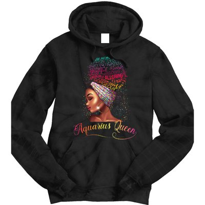 Aquarius Queen Afro Wo January February Melanin Birthday Tie Dye Hoodie