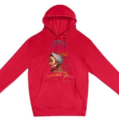 Aquarius Queen Afro Wo January February Melanin Birthday Premium Pullover Hoodie