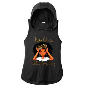 Aries Queens Are Born In March 21 To April 19 Ladies PosiCharge Tri-Blend Wicking Draft Hoodie Tank