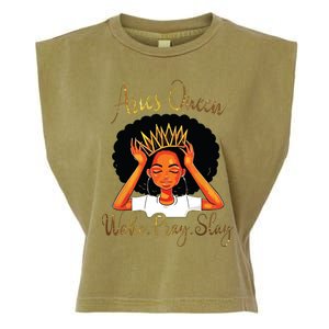 Aries Queens Are Born In March 21 To April 19 Garment-Dyed Women's Muscle Tee