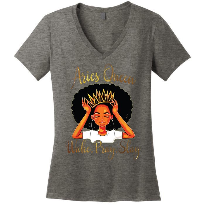 Aries Queens Are Born In March 21 To April 19 Women's V-Neck T-Shirt