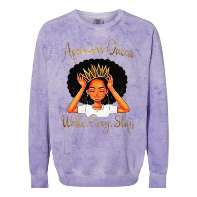 Aquarius Queens Are Born in January 20 February 18 Colorblast Crewneck Sweatshirt