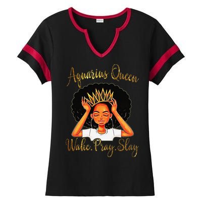 Aquarius Queens Are Born in January 20 February 18 Ladies Halftime Notch Neck Tee