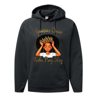 Aquarius Queens Are Born in January 20 February 18 Performance Fleece Hoodie