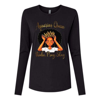 Aquarius Queens Are Born in January 20 February 18 Womens Cotton Relaxed Long Sleeve T-Shirt