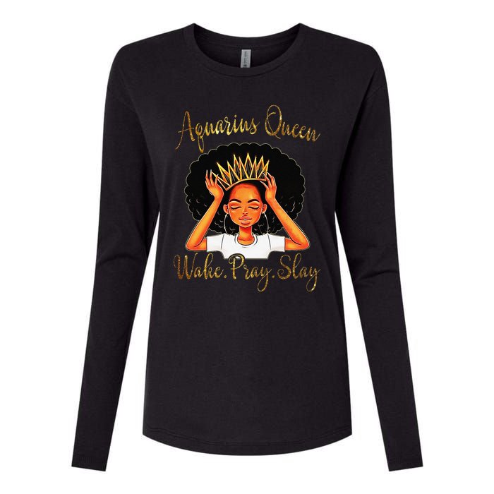 Aquarius Queens Are Born in January 20 February 18 Womens Cotton Relaxed Long Sleeve T-Shirt