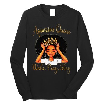 Aquarius Queens Are Born in January 20 February 18 Long Sleeve Shirt