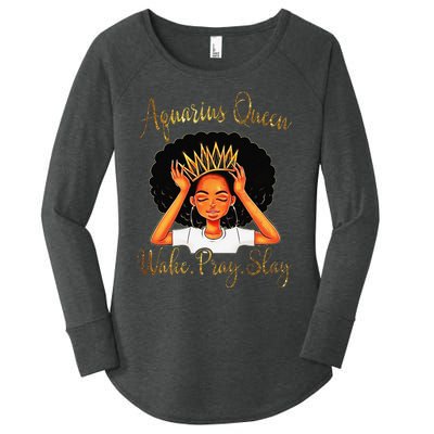 Aquarius Queens Are Born in January 20 February 18 Women's Perfect Tri Tunic Long Sleeve Shirt