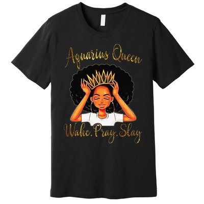 Aquarius Queens Are Born in January 20 February 18 Premium T-Shirt