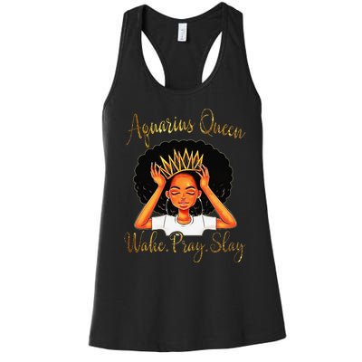 Aquarius Queens Are Born in January 20 February 18 Women's Racerback Tank