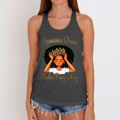 Aquarius Queens Are Born in January 20 February 18 Women's Knotted Racerback Tank