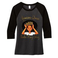 Aquarius Queens Are Born in January 20 February 18 Women's Tri-Blend 3/4-Sleeve Raglan Shirt