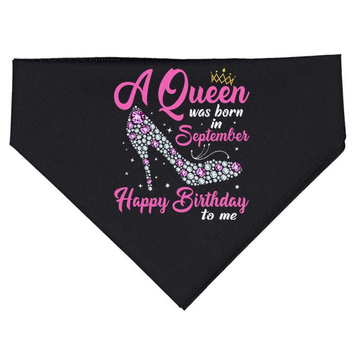 A Queens Are Born In September Birthday Gift USA-Made Doggie Bandana