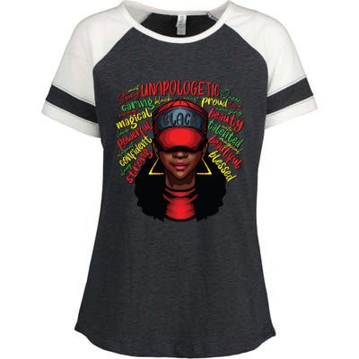 African Queen Black History Month African American Ladies Enza Ladies Jersey Colorblock Tee