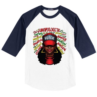 African Queen Black History Month African American Ladies Baseball Sleeve Shirt