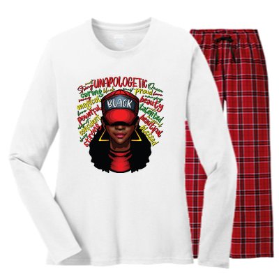 African Queen Black History Month African American Ladies Women's Long Sleeve Flannel Pajama Set 