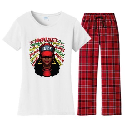 African Queen Black History Month African American Ladies Women's Flannel Pajama Set