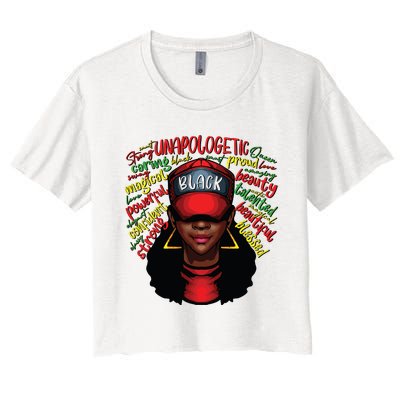 African Queen Black History Month African American Ladies Women's Crop Top Tee