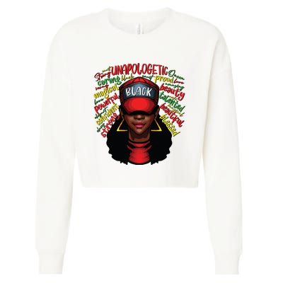 African Queen Black History Month African American Ladies Cropped Pullover Crew