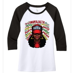 African Queen Black History Month African American Ladies Women's Tri-Blend 3/4-Sleeve Raglan Shirt